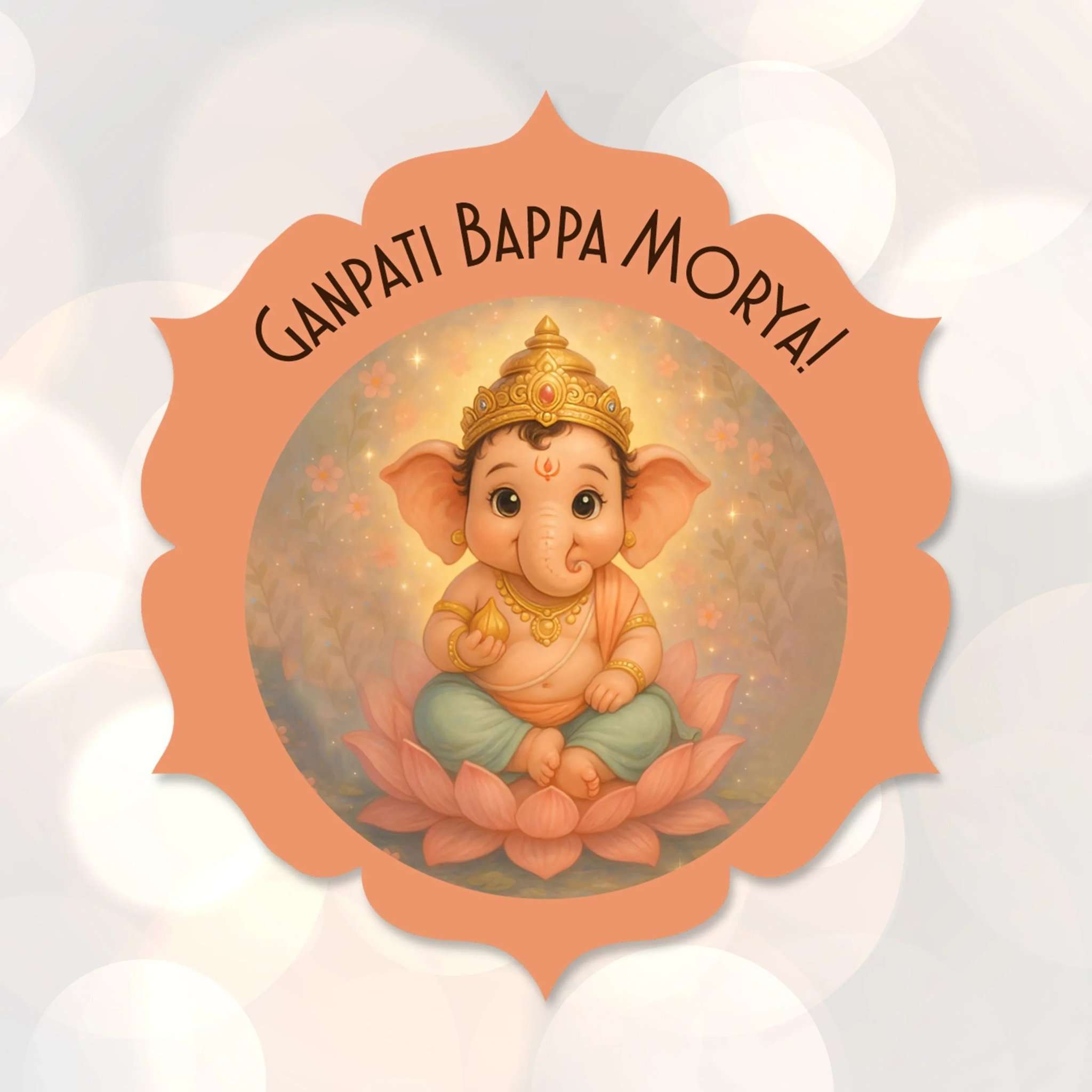 Ganesh Chaturthi Gift tags / Gift Stickers - Ganpati’s Glow