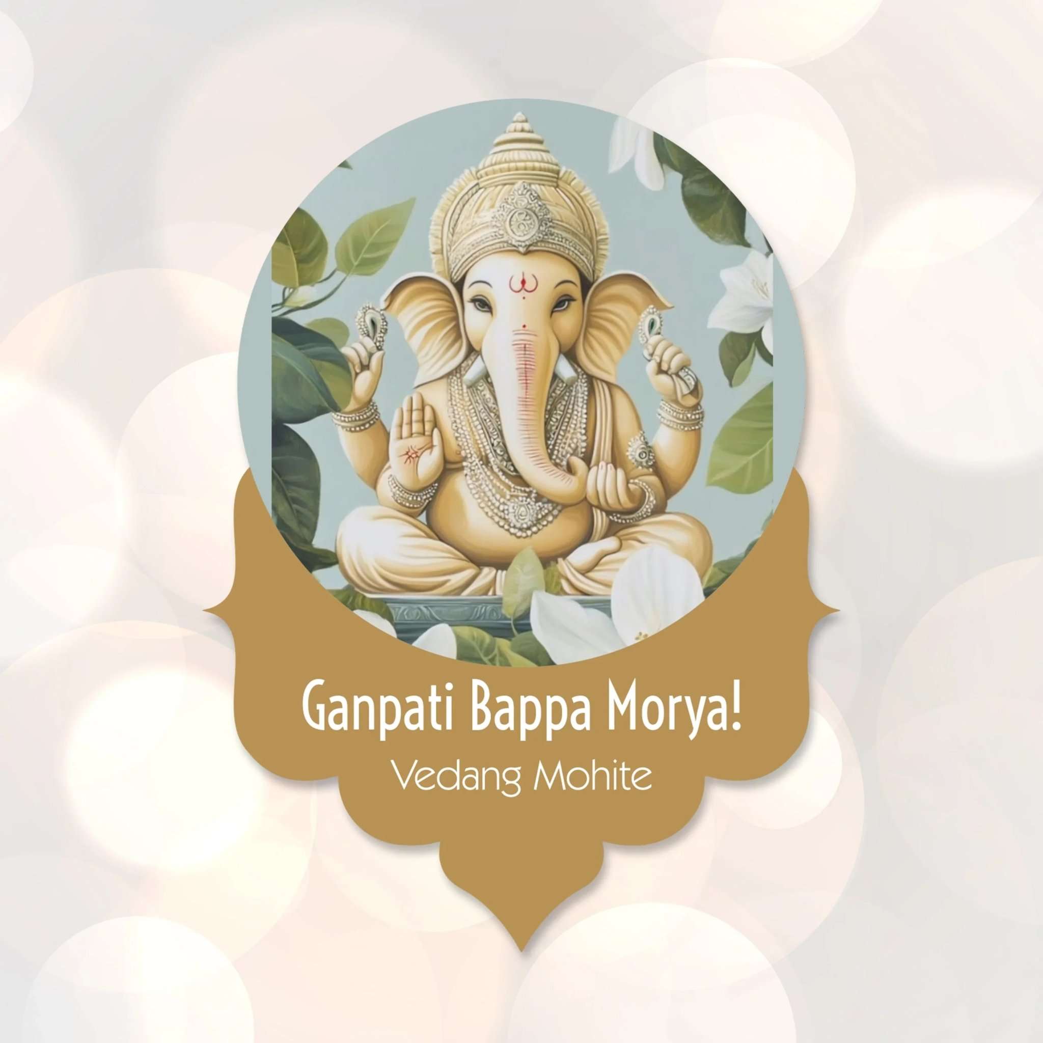 Ganesh Chaturthi Gift tags / Gift Stickers - Shwet Ganesha