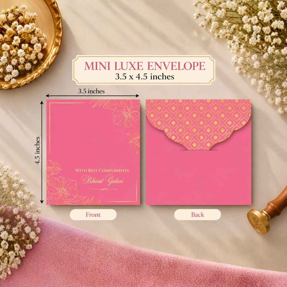 Luxe Gold Foil Money Envelopes - Royal Pink