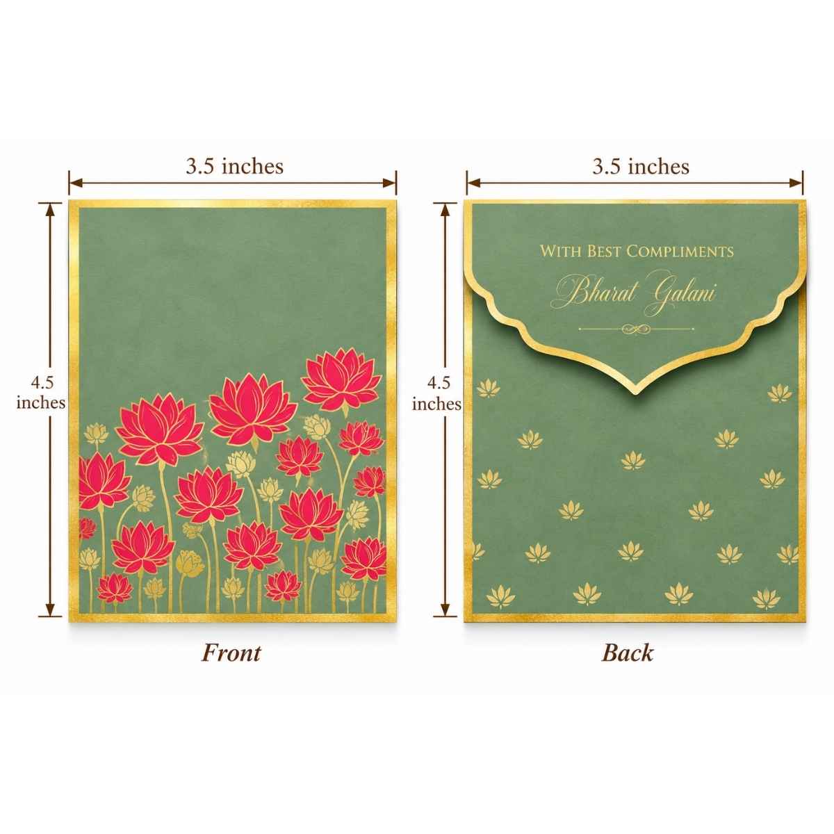 Luxe Gold Foil Money Envelopes - Lotus Bloom