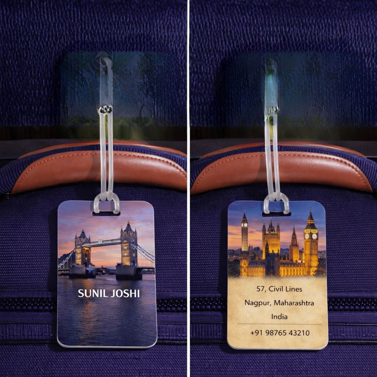 Personalised Luggage Tags - London Design - Chatterbox Labels - Luggage Tags