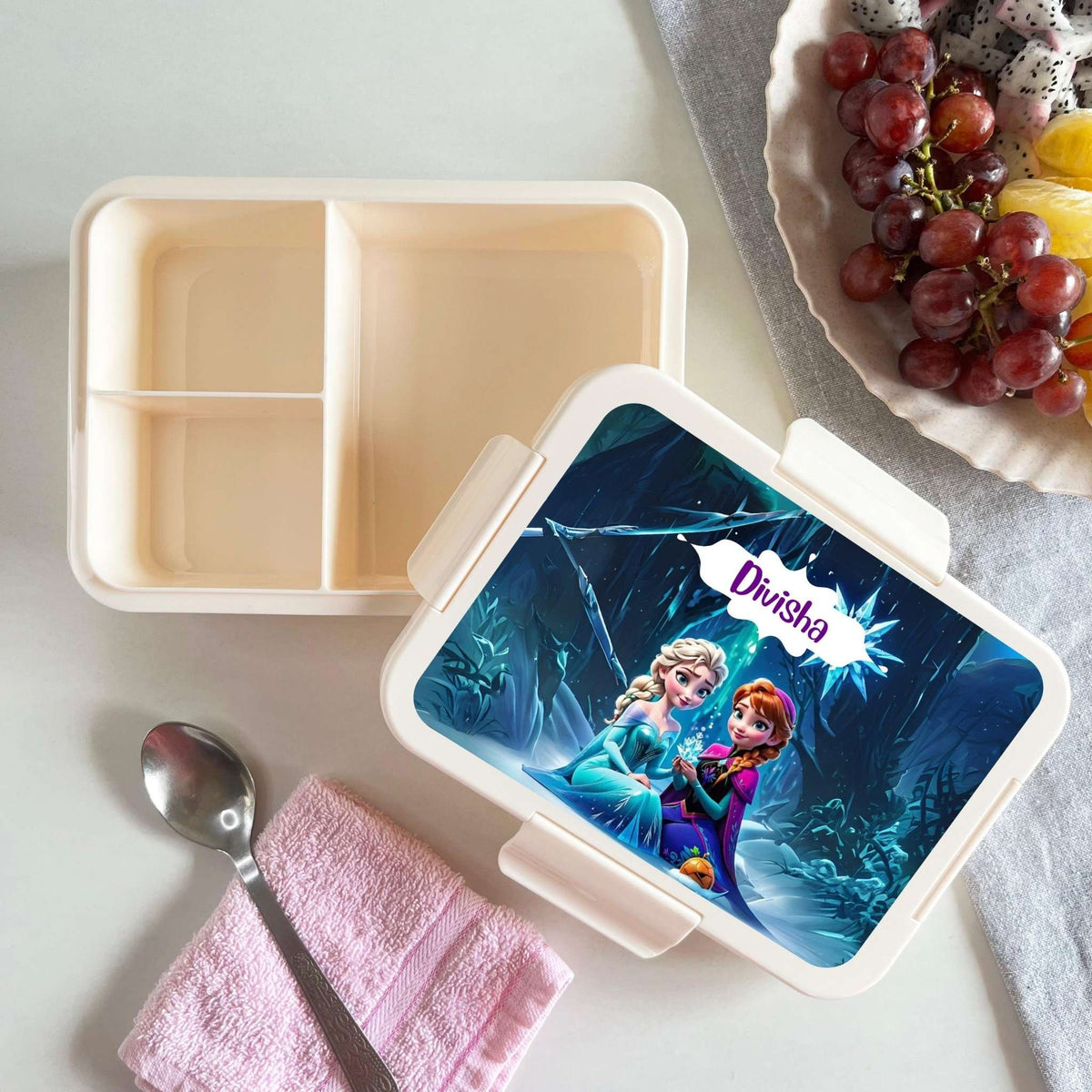 Custom Snack Box & Lunch Box for kids - Frozen Design - Chatterbox Labels - Lunch Box