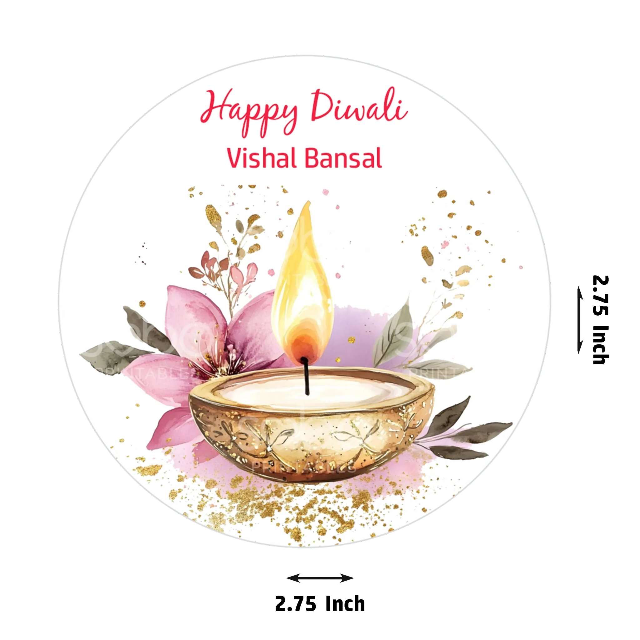 Happy Diwali Gift Tags/Gift Labels -Die-Cut Shape - Sacred Glow Design