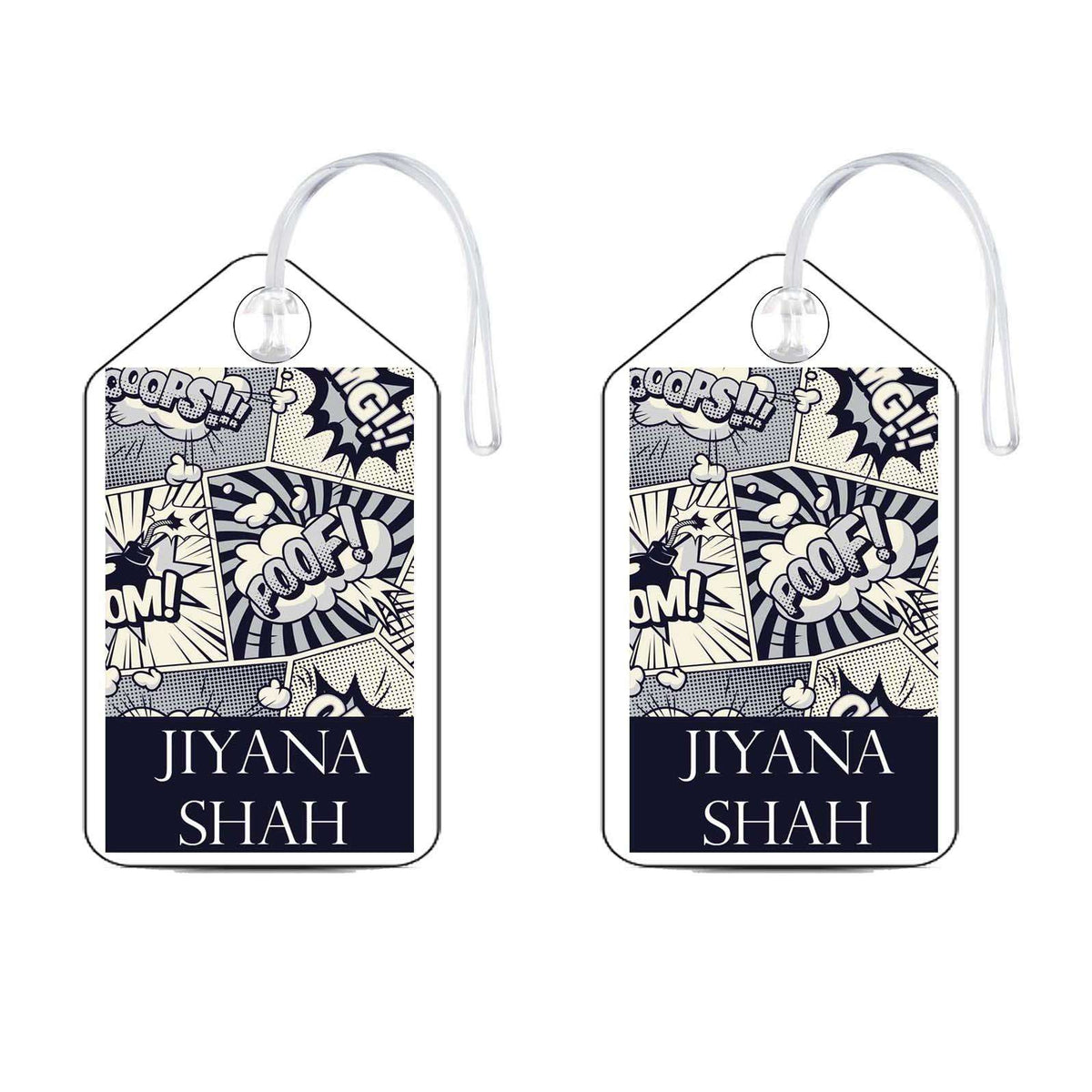 Bag Tags Comic Strip Design - Set of 5 - Chatterbox Labels - Bag Tags