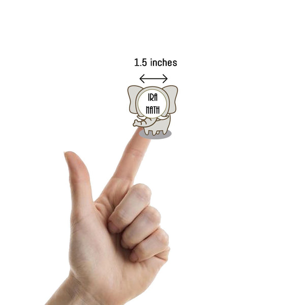 Waterproof Personalised Custom Shape Stickers- Baby Elephant Shape - Set of 25 - Chatterbox Labels - Design Labels & Stickers