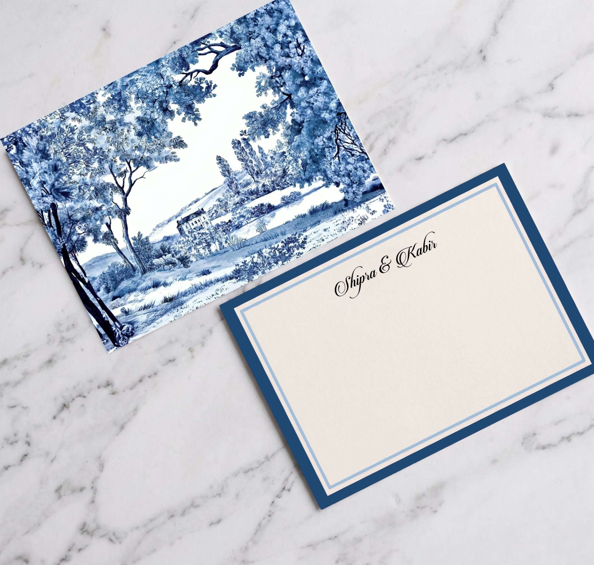 Personalised Note Cards With Envelopes - French Countryside
