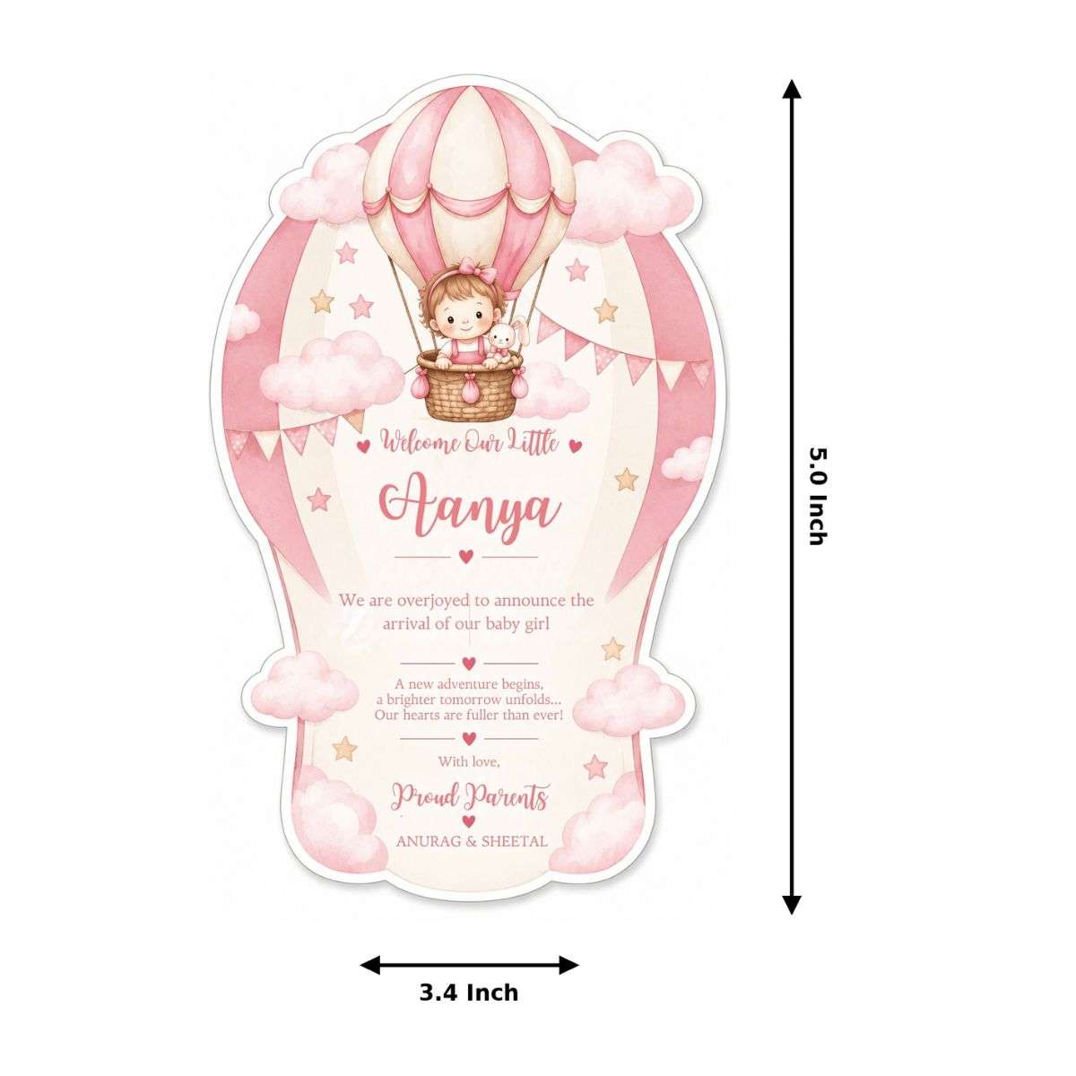 Birth Announcement Gift Tags & Gift Labels Hot-Air Balloon Design