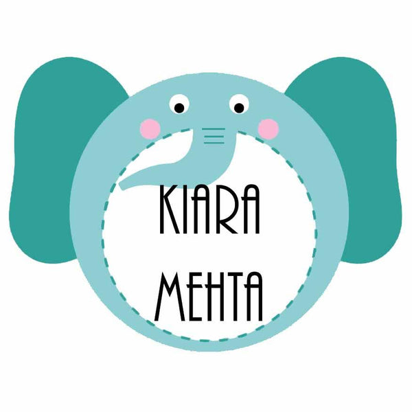 Waterproof Personalised Custom Shape Stickers- Elephant Face Shape - Set of 25 - Chatterbox Labels - Design Labels & Stickers