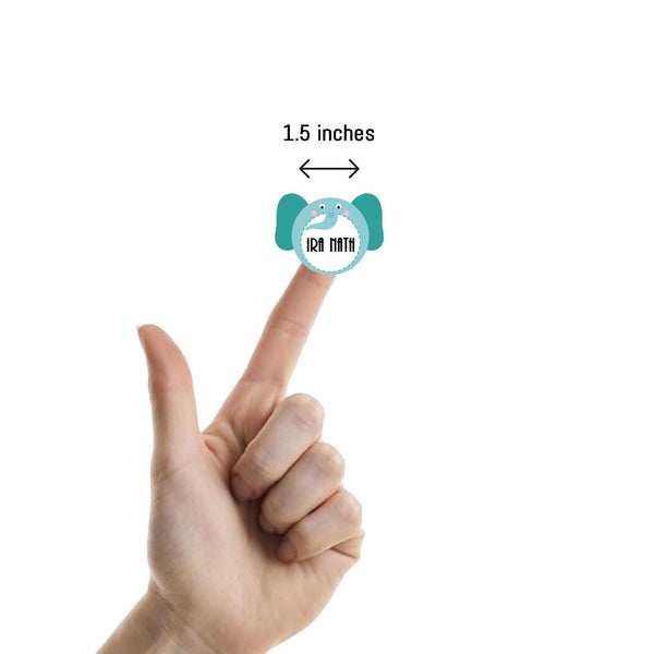 Waterproof Personalised Custom Shape Stickers- Elephant Face Shape - Set of 25 - Chatterbox Labels - Design Labels & Stickers