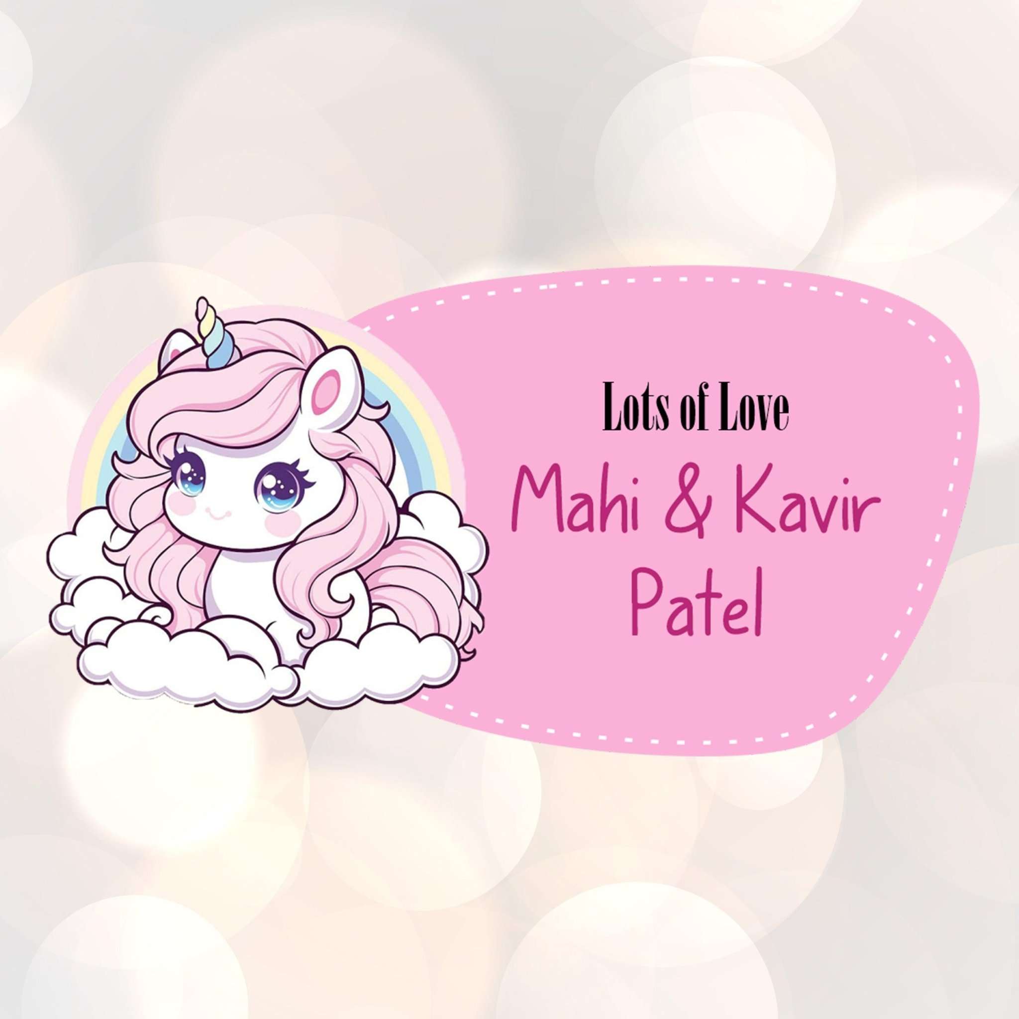 Die-Cut Gift Tags/Gift Labels - Unicorn Design