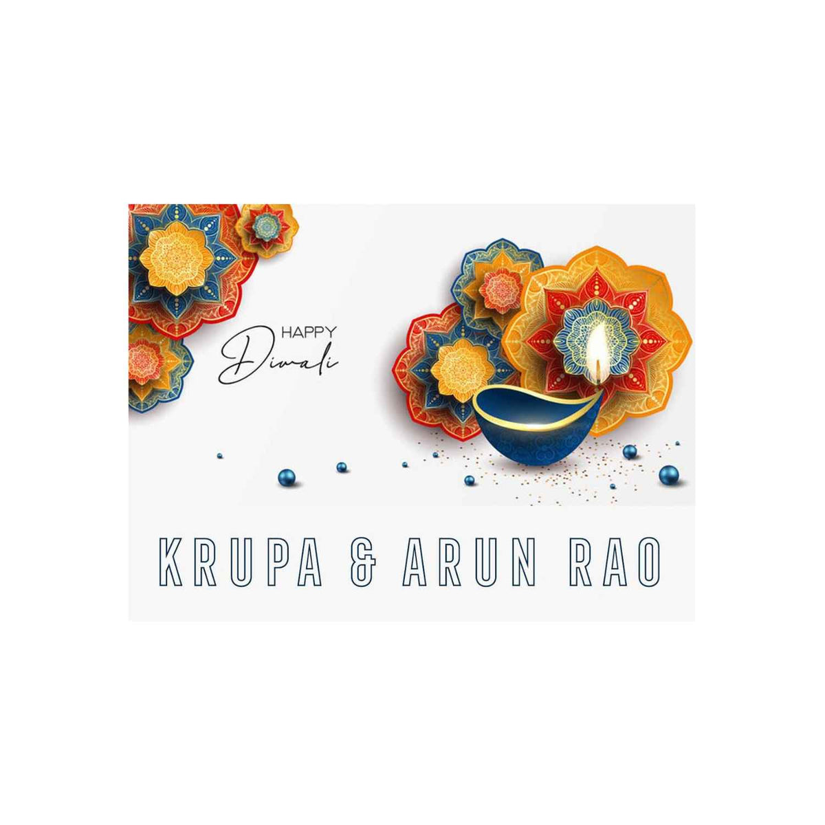 Happy Diwali Gift Tags/ Gift Stickers - Classic Radiance