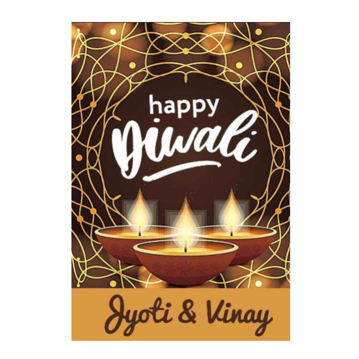 Happy Diwali Gift Tags/ Gift Stickers - Golden Rangoli