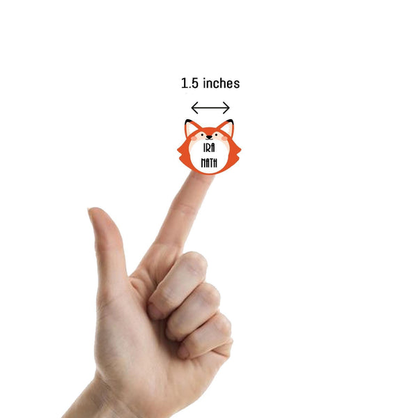 Waterproof Personalised Custom Shape Stickers - Fox Shape - Set of 25 - Chatterbox Labels - Design Labels & Stickers