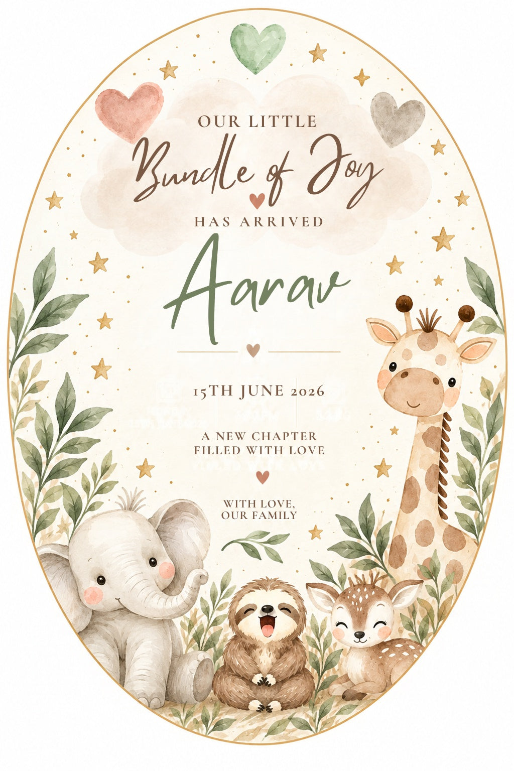 Baby Shower & Birth Announcement Gift Tags in A little wild one design