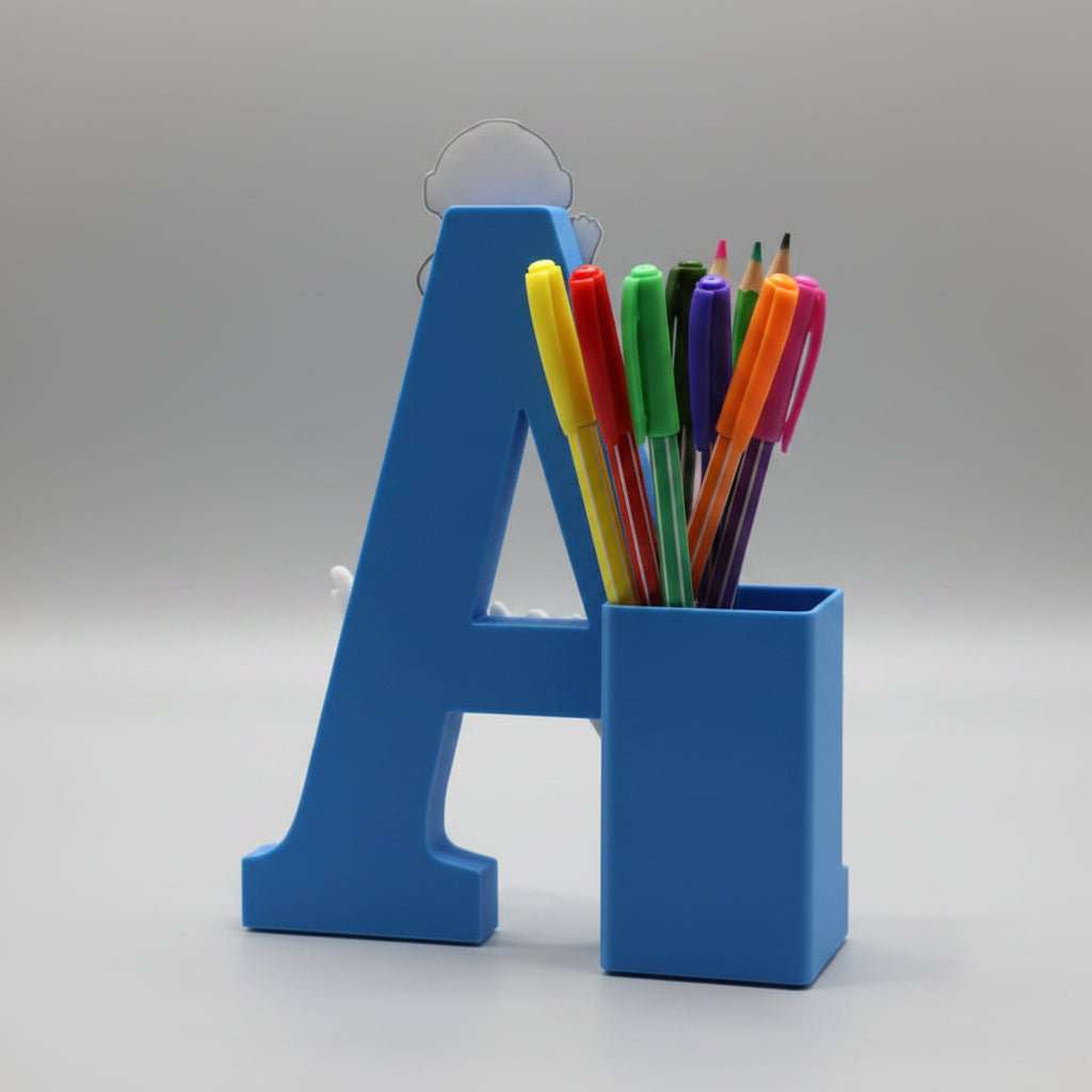 Personalised Name Stand & Pen Holder Astronaut Theme - Chatterbox Labels-3D Printed Gifts