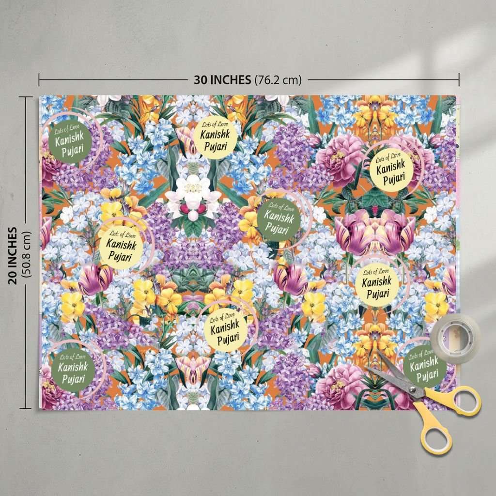 Custom Gift Wrapping Paper - Bespoke Floral Dawn - Chatterbox Labels - Wrapping Paper