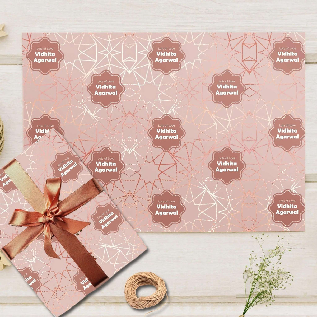 Custom Gift Wrapping Paper - Rose Radiance Design - Chatterbox Labels - Wrapping Paper