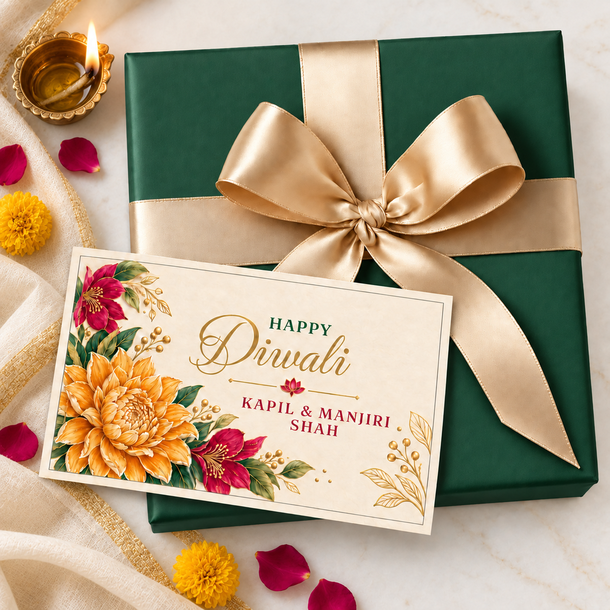 Happy Diwali Gift Tags/Gift Stickers - Blush & Light Design