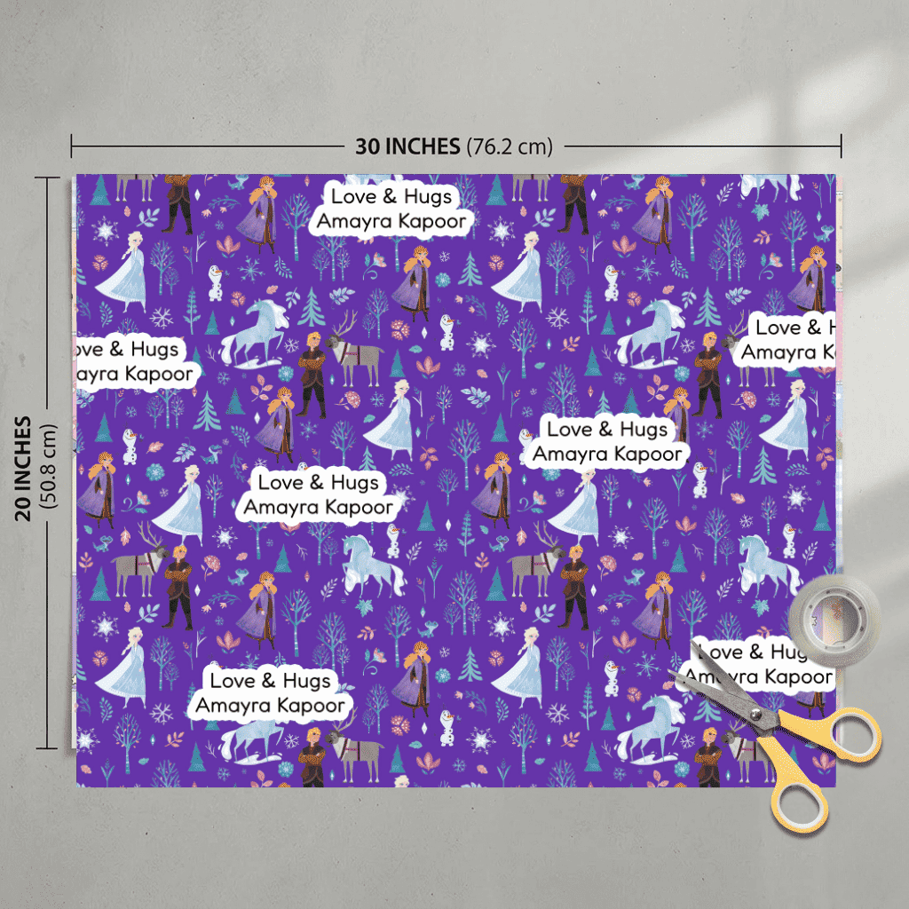 Custom Gift Wrapping Paper for Kids - Elsa - Chatterbox Labels - Wrapping Paper