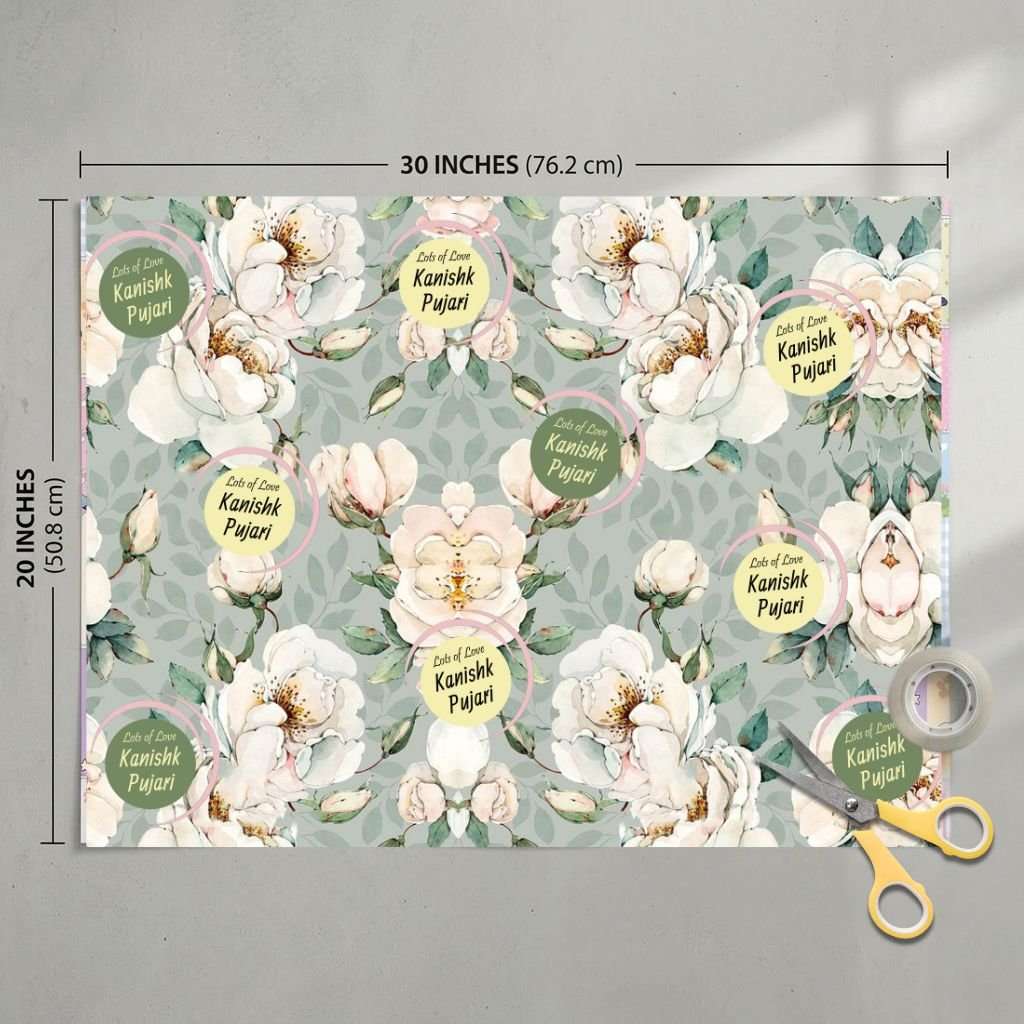 Custom Gift Wrapping Paper - Bespoke Eternal Blossoms - Chatterbox Labels - Wrapping Paper
