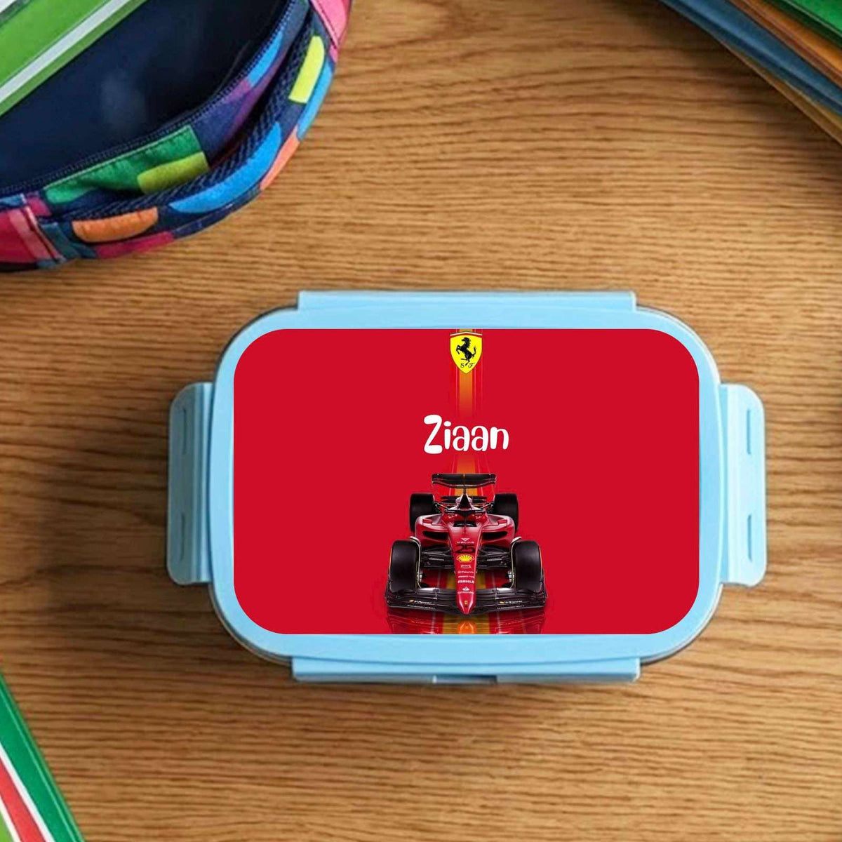 Custom Steel Snack Box & Lunch Box for Kids - Formula 1 Design
