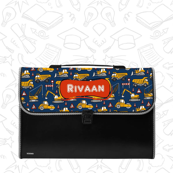 Personalized File Folders - Construction Vehicles theme - Chatterbox Labels - Folder