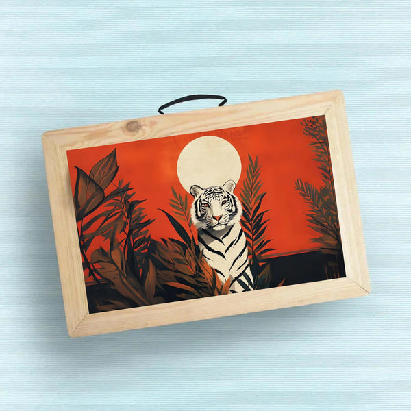 Custom Folding Desk - Tiger’s Dawn Design - Chatterbox Labels - Folding Table