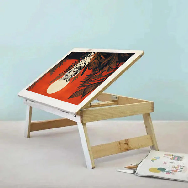 Custom Folding Desk - Tiger’s Dawn Design - Chatterbox Labels - Folding Table