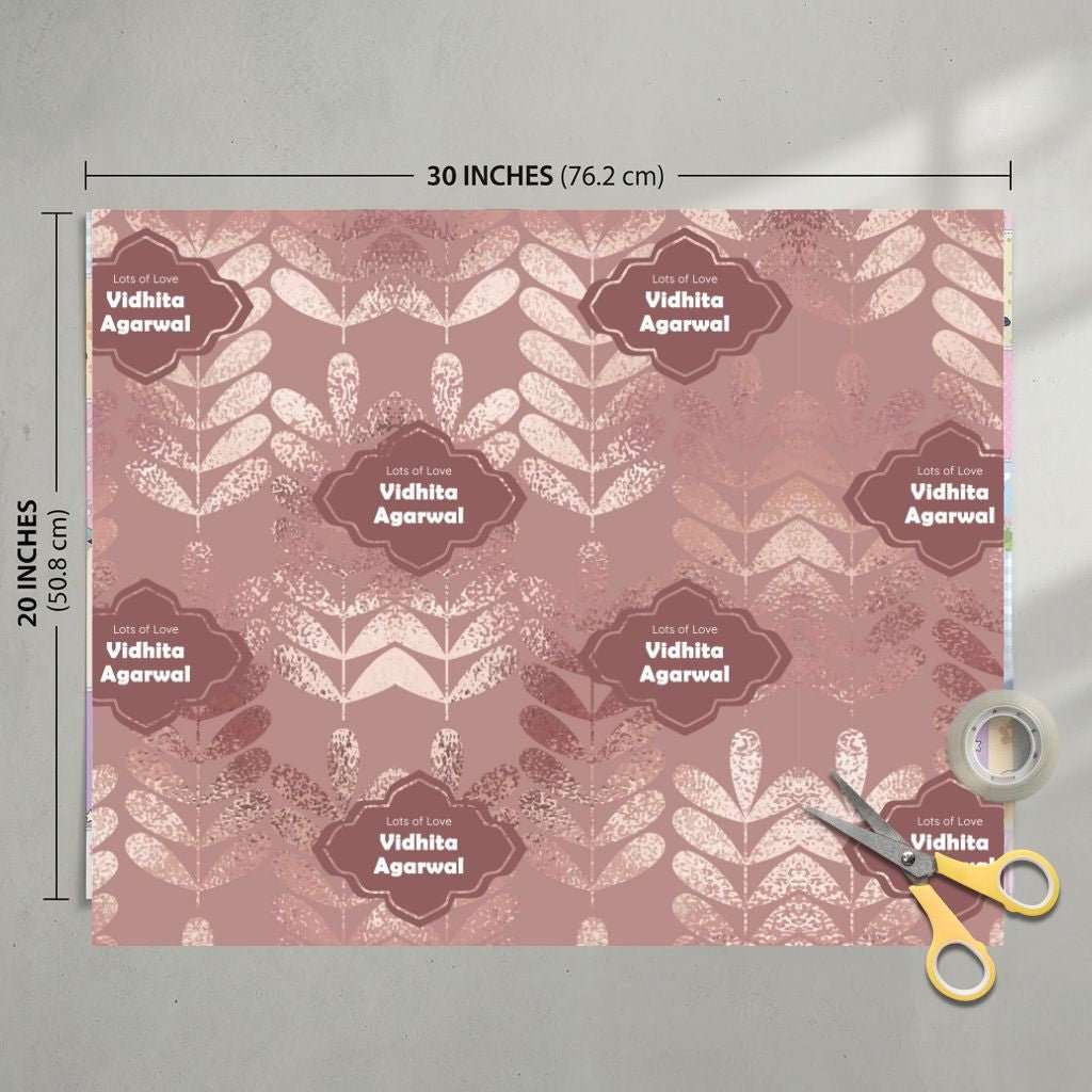 Custom Gift Wrapping Paper - Glided Bloom Design - Chatterbox Labels - Wrapping Paper
