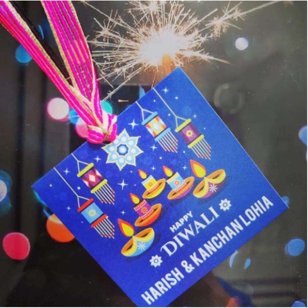Happy Diwali Gift Tags/ Gift Stickers - Blue Harmony Design - Chatterbox Labels - Gift Tags