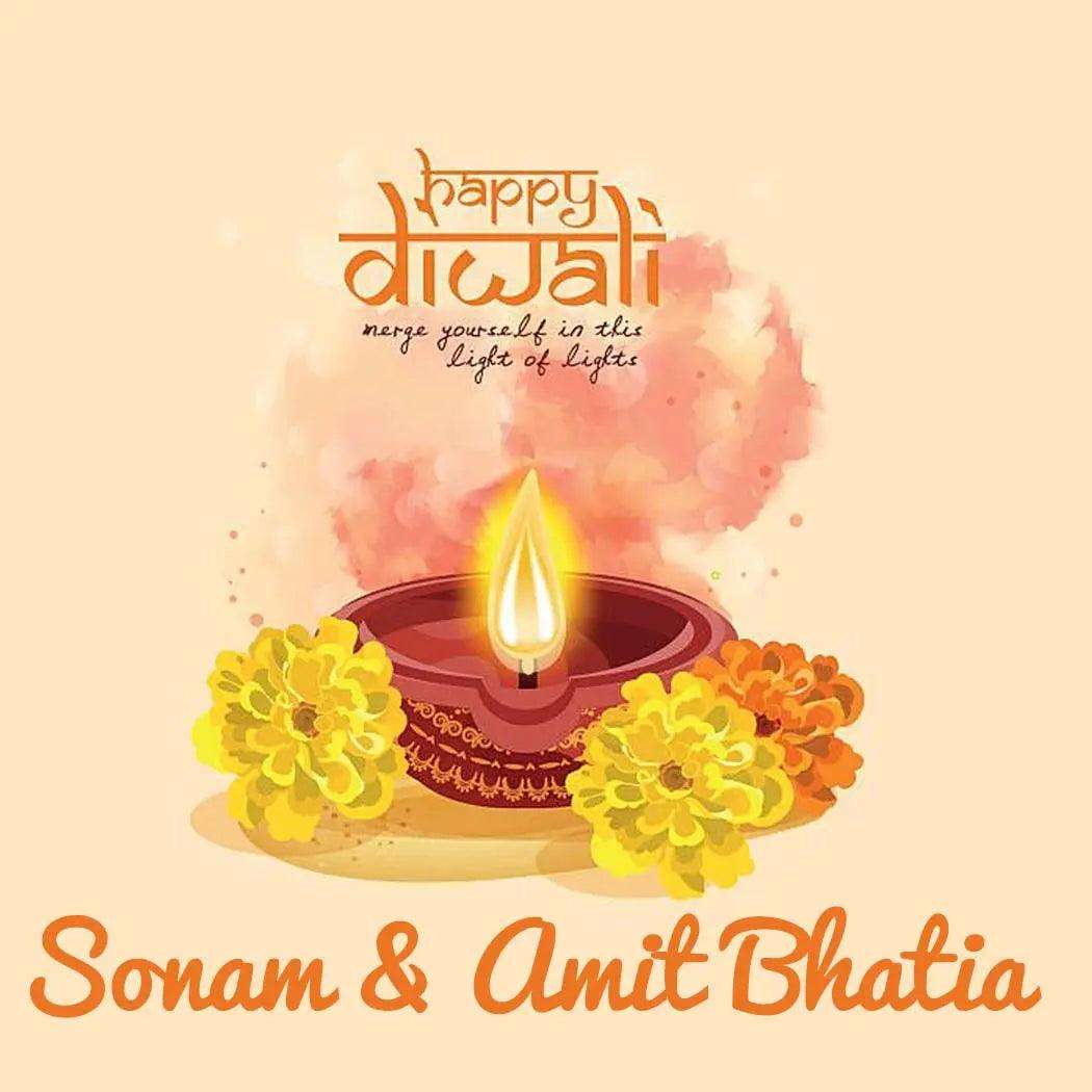 Happy Diwali Gift Tags/Gift Stickers - Marigold Diwali - Chatterbox Labels - Gift Tags