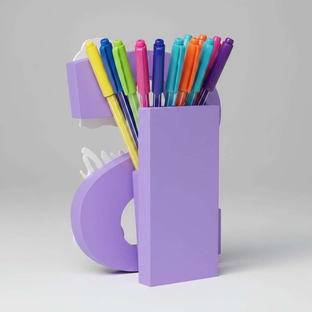 Personalised Name Stand & Pen Holder K-Pop Girl Band - Chatterbox Labels-3D Printed Gifts