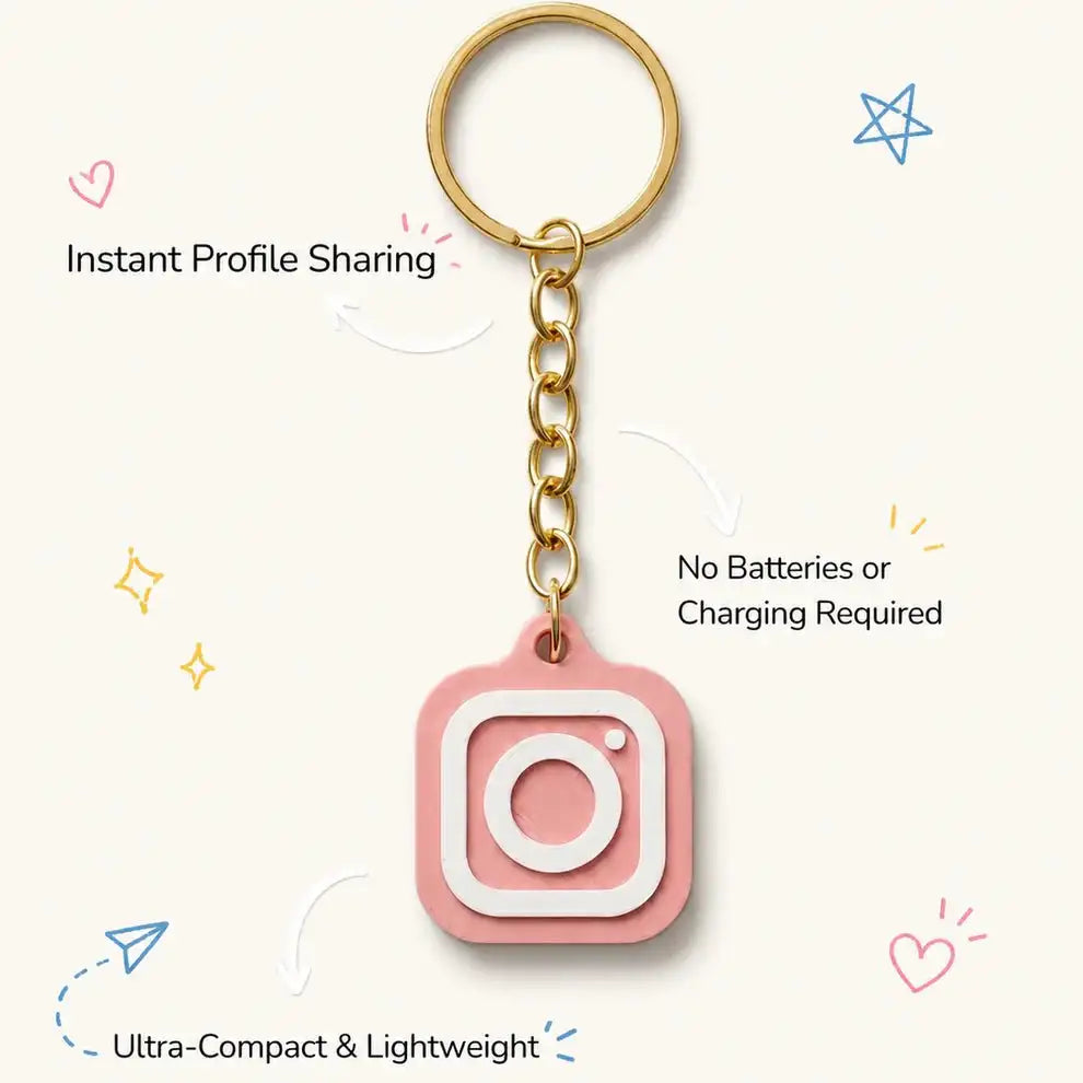 Custom 3D Printed NFC Instagram Keychain