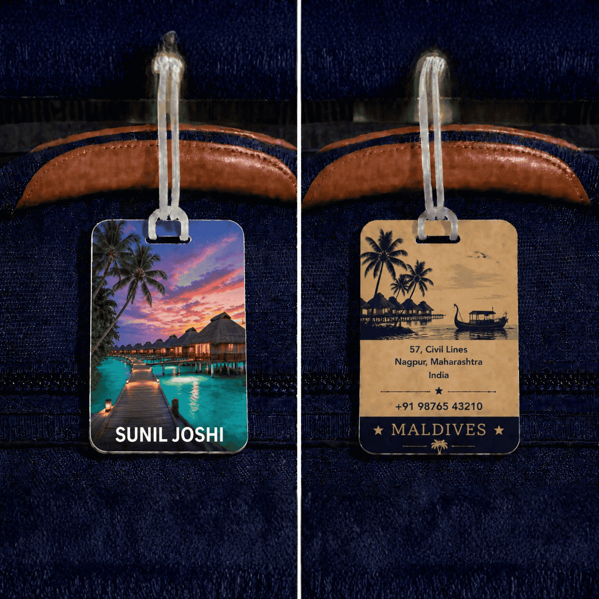 Personalised Luggage Tags - Maldives - Chatterbox Labels - Luggage Tags