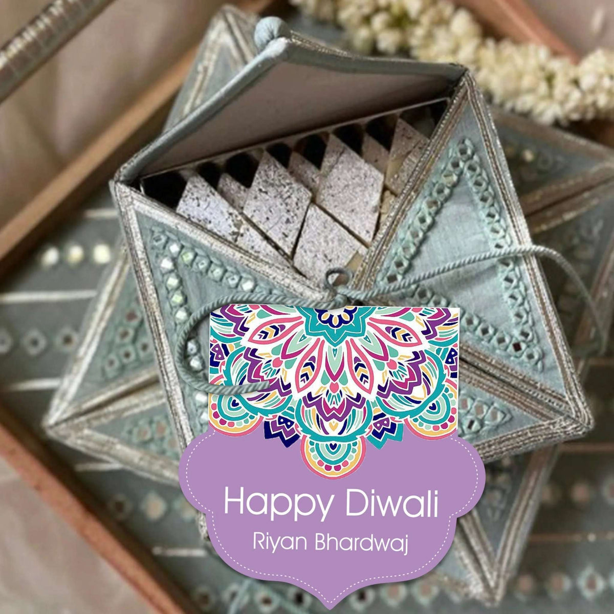 Happy Diwali Gift Tags/Gift Labels - Die - Cut Shape - Majestic Motif Design - Chatterbox Labels - Gift Tags