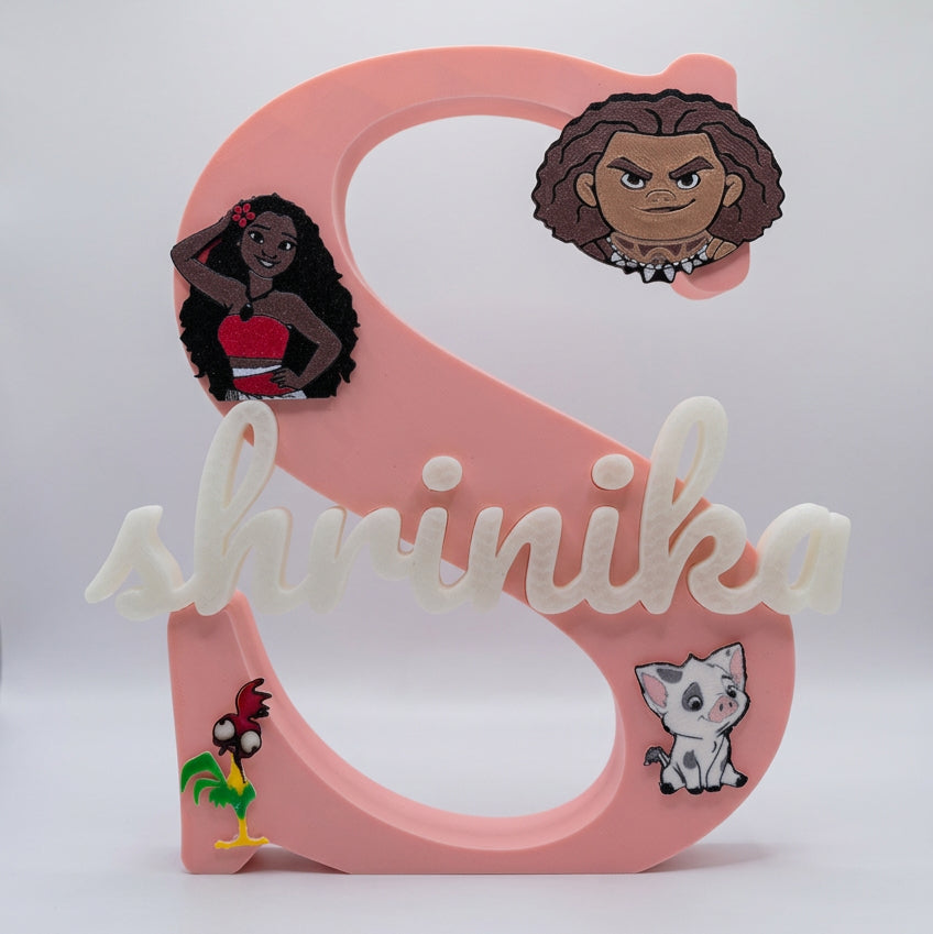 Moana Theme Personalised 3D Printed Name Stand