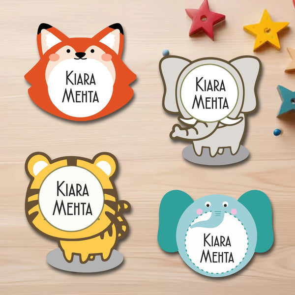 Waterproof Personalised Custom Shape Stickers - Jungle Joys - Set of 24 Assorted Set -  Design Labels & Stickers