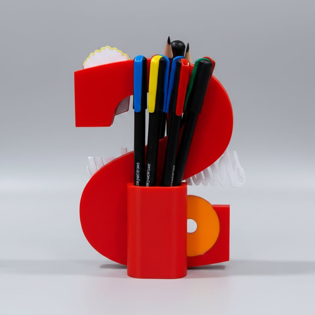 Personalised Name Stand & Pen Holder Movie Theme - Chatterbox Labels-3D Printed Gifts