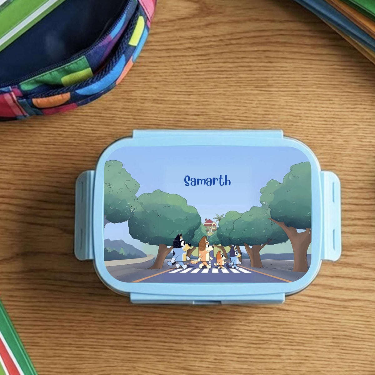 Custom Steel Snack Box & Lunch Box for Kids - Bluey Design - Chatterbox Labels - Lunch Box