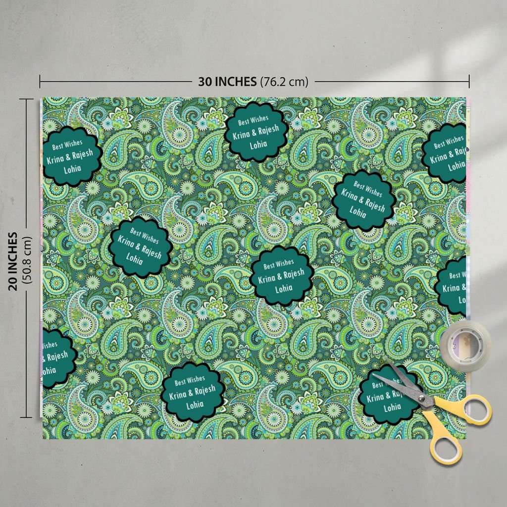 Custom Happy Diwali Gift Wrapping Paper - Paisley - Chatterbox Labels - Wrapping Paper