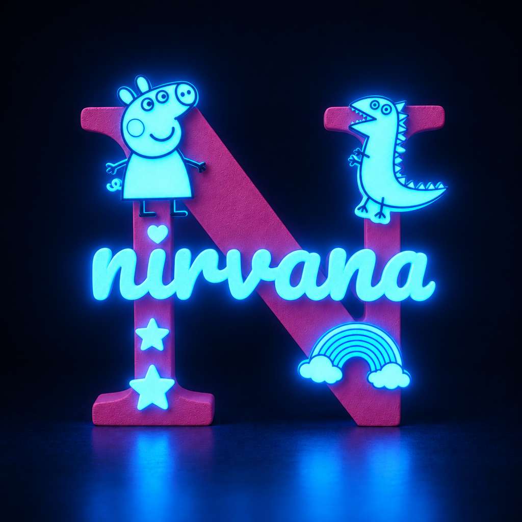 Peppa Pig Theme Personalised 3D Printed Name Stand