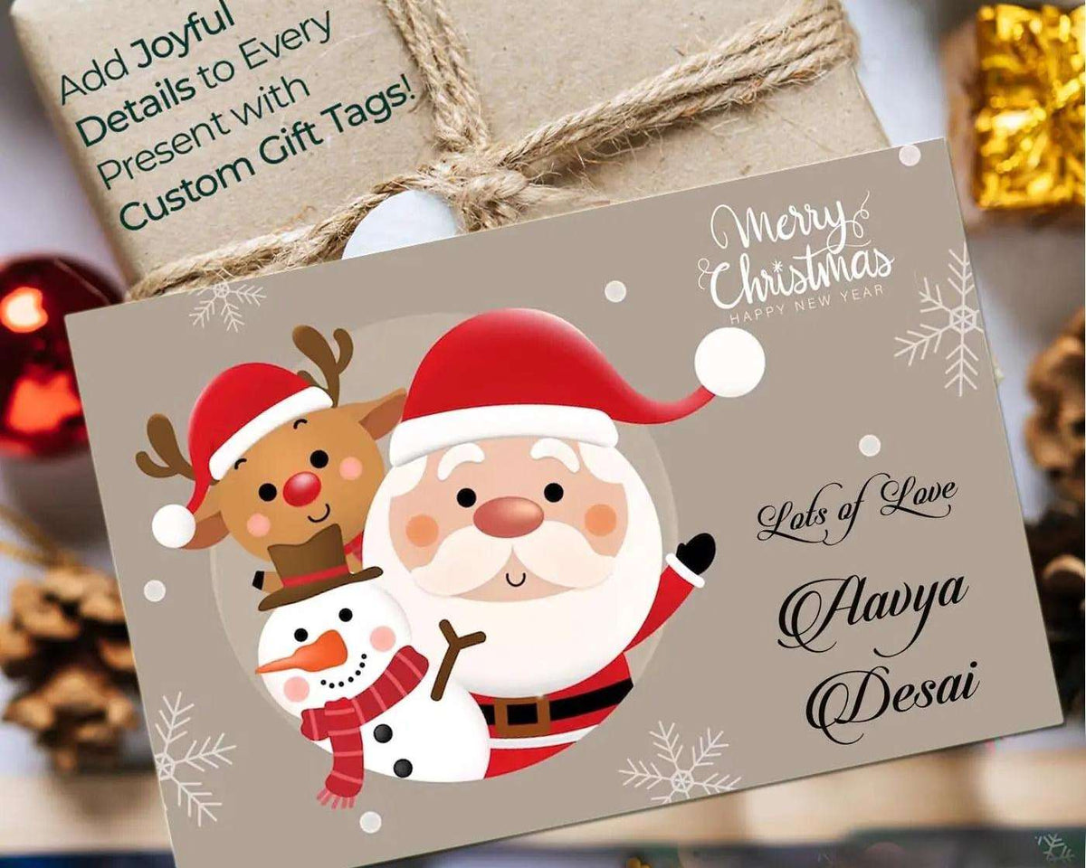 Personalised Christmas Gift Tags - Hello Santa - Set of 10 - Chatterbox Labels - Gift Tags