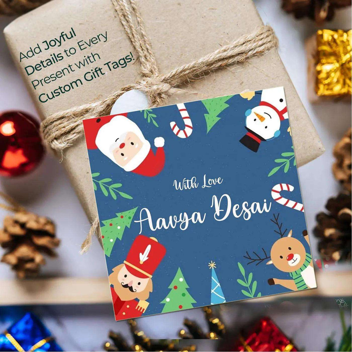 Personalised Christmas Gift Tags - Peek a boo - Set of 10 - Chatterbox Labels - Gift Tags