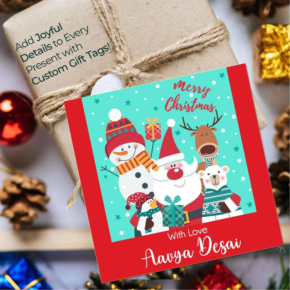 Personalised Christmas Gift Tags - Team Santa - Set of 10 - Chatterbox Labels - Gift Tags