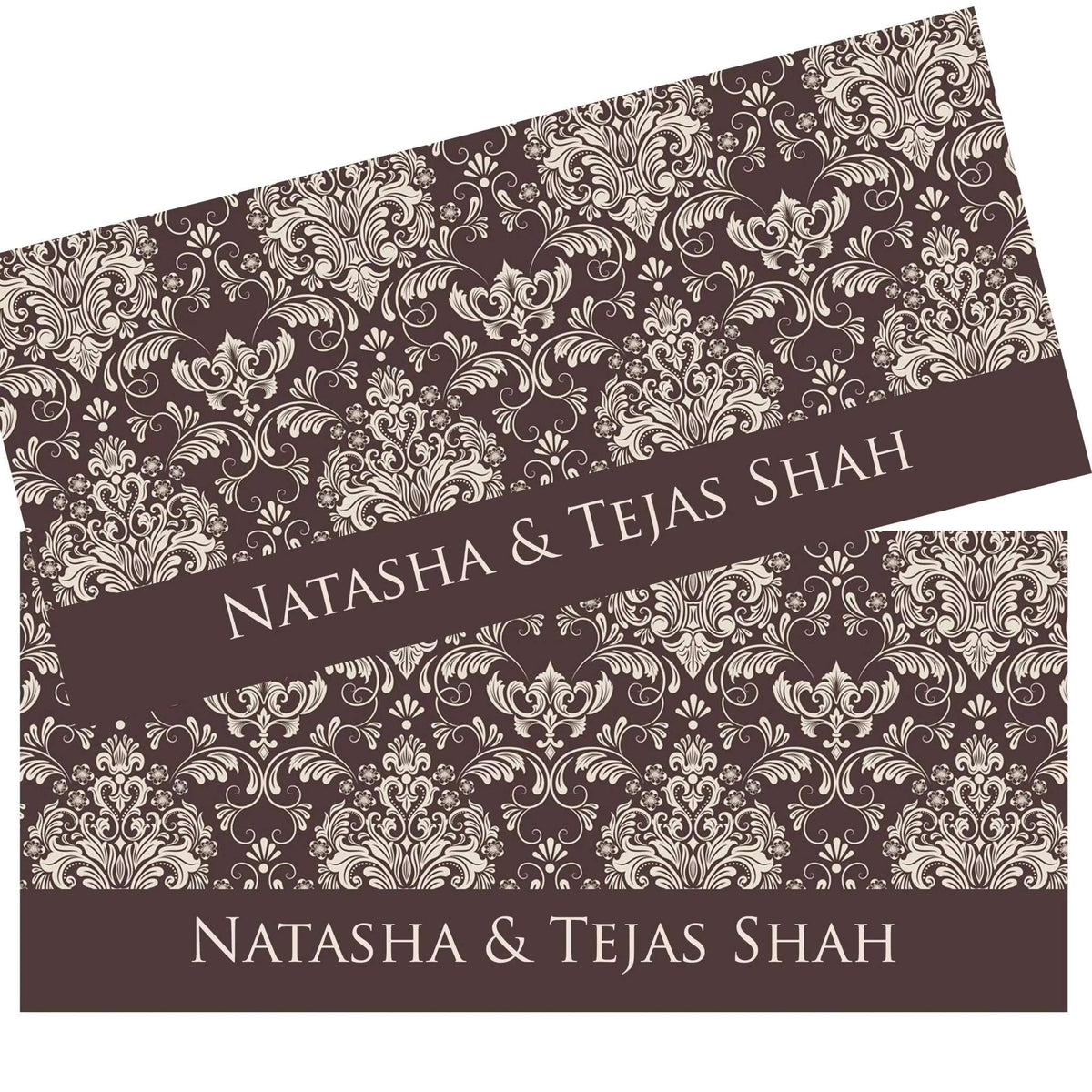 Personalised Money Envelopes - Brown Filigre Theme - Set of 20 - Chatterbox Labels - Envelopes