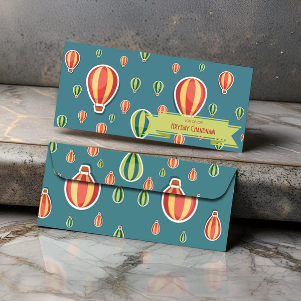 Personalised Money Envelopes - Hot Air Balloon Theme - Set of 20 - Chatterbox Labels - Envelopes