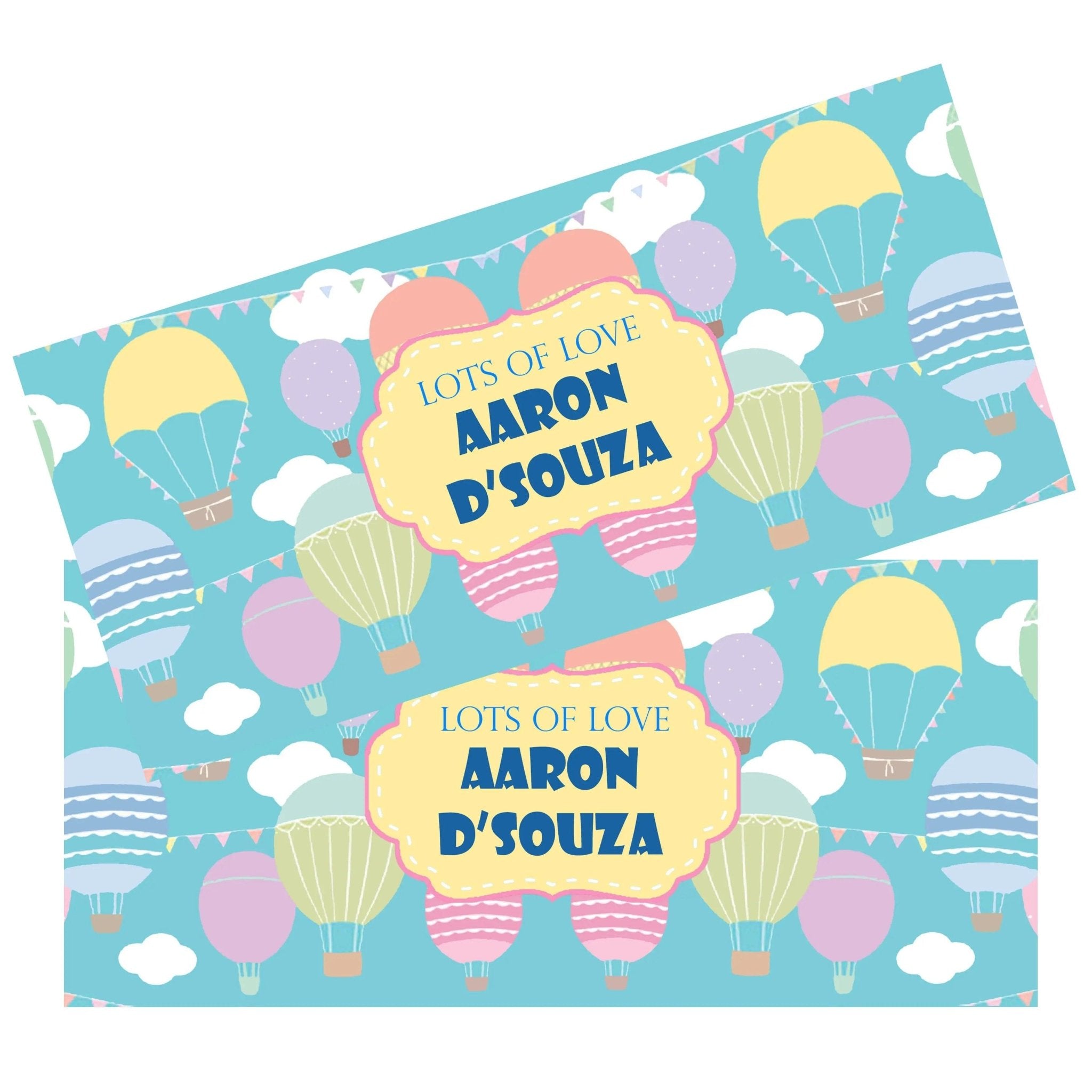 Personalised Money Envelopes - Kiddie Hot Air Balloon Theme - Set of 20 - Chatterbox Labels - Envelopes
