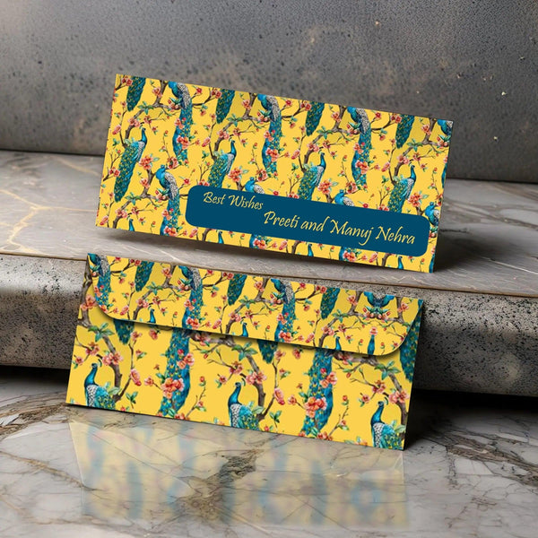 Personalised Money Envelopes - Peacock Theme - Set of 20 - Chatterbox Labels - Envelopes