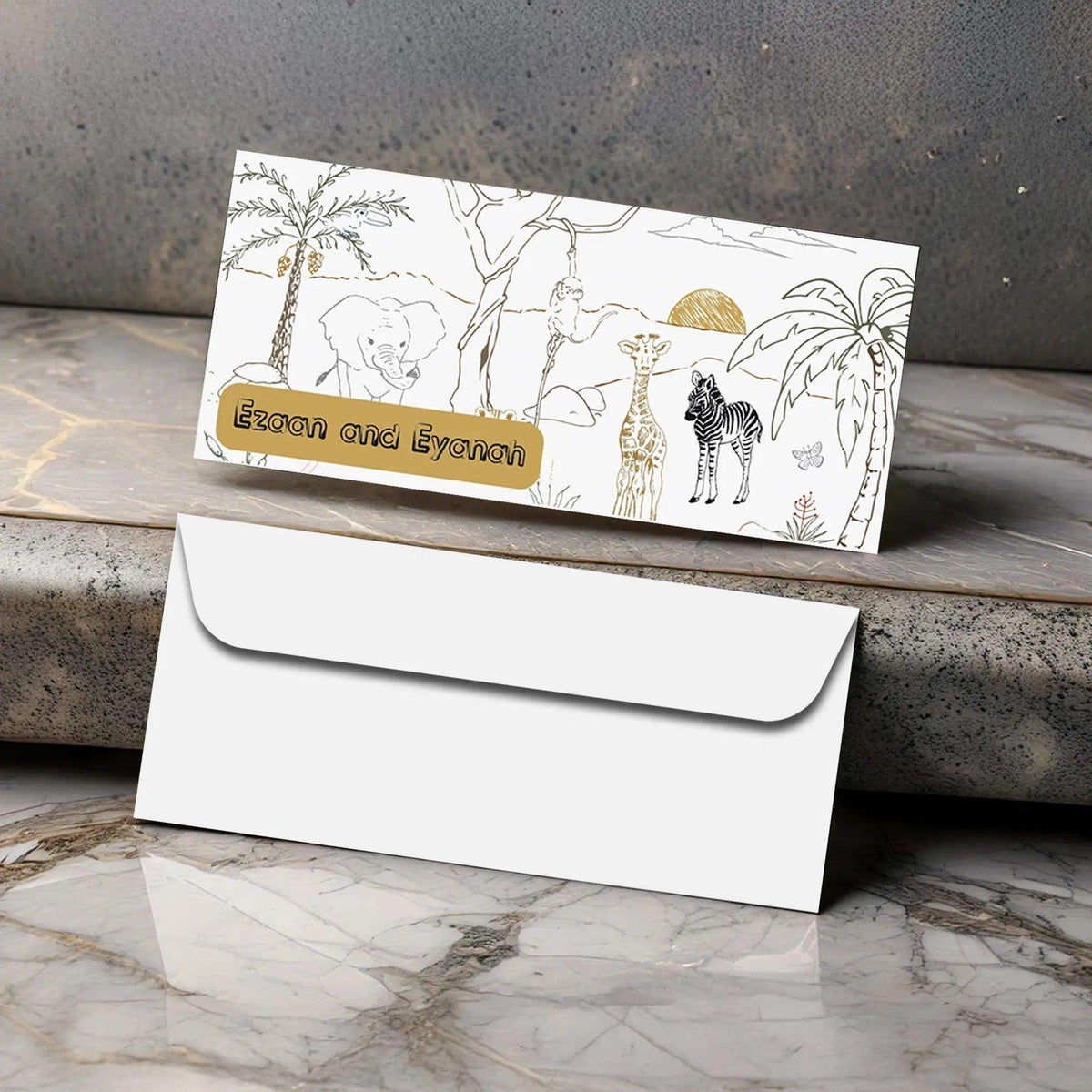 Personalised Money Envelopes - Wildlife Theme - Set of 20 - Chatterbox Labels - Envelopes