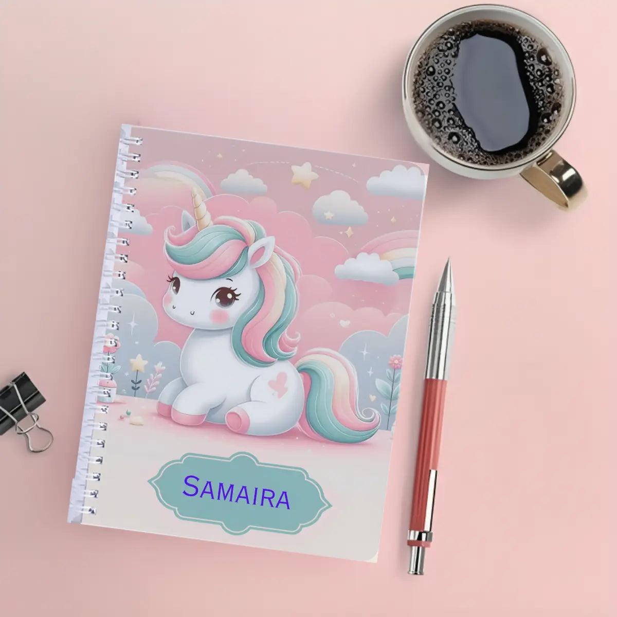Personalised Notebook - A5 size - Twinkle Unicorn - Chatterbox Labels - Notebook